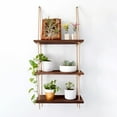 thumbnail image 3 of EGNMCR Wall-mounted Storage Decorative Shelf Wooden Wall Rack Dining Living Room Wall Storage A hanger, 3 of 5