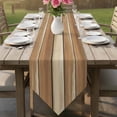 thumbnail image 6 of Table Runners 108 Inches Long, Brown Khaki Wooden Cotton Linen Kitchen Dining Coffee Table Runner for Party Home Decor, Vintage Farmhouse Retro Art Tabletop Dresser Scarves Runner Decor 13x108 Inch, 6 of 9