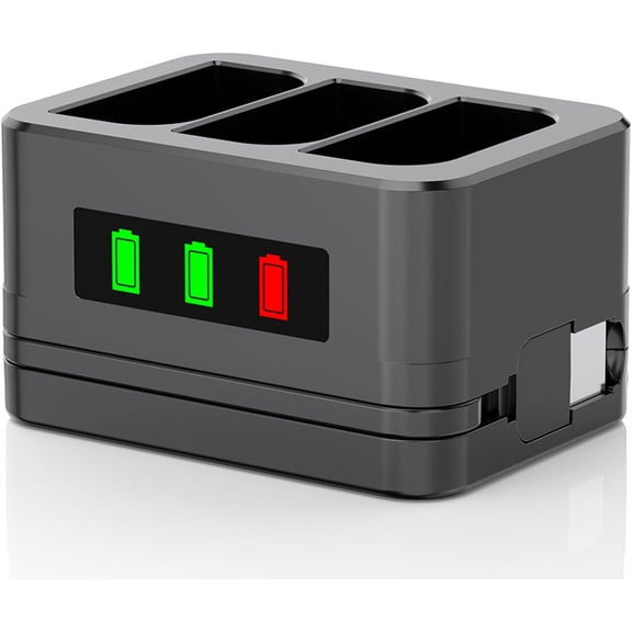 3-Slot Charger/Charging Dock, Suitable for doorbells and Camera Batteries,with LED Display,Compatible with Video Doorbell 2/3/4/3Plus/Spotlight Cam/Peephole Cam