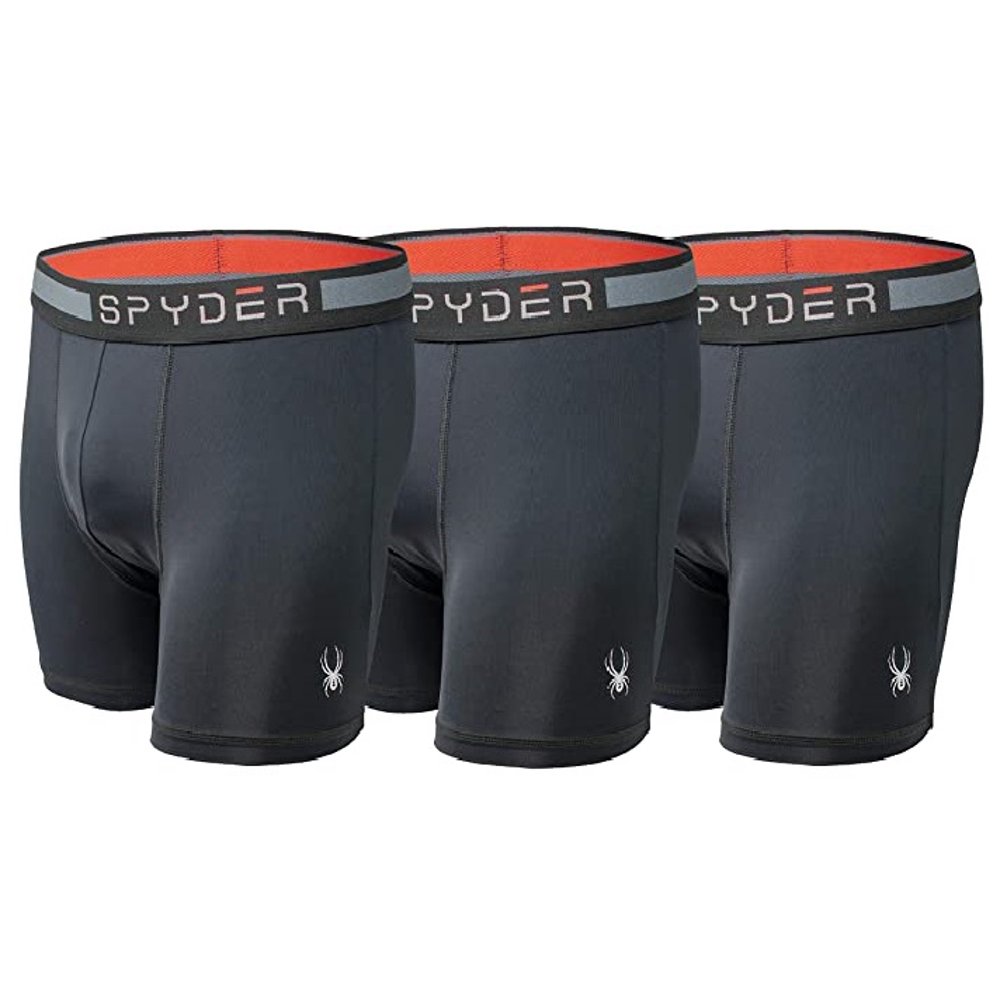 Spyder SPYDER MEN'S BIG & TALL NYLON BLACK 4XL PACK 3 BOXER BRIEF