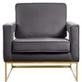 thumbnail image 7 of Meridian Furniture Noah Gray Velvet Accent Chair with Gold Iron Base, 7 of 7