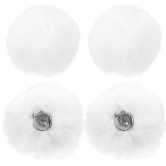 UPOUART 4 Pieces White Pom Poms for Crafts Fuzzy for Jewelry Making Decoration Art Supplies