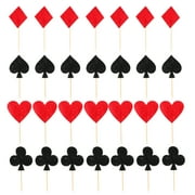 Yageerya 40pcs Cake Toppers Poker Theme Cake Decoration Casino Party Cupcake Toppers