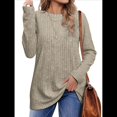 thumbnail image 1 of Camisas de Larga para Mujer, Blusas Holgadas de Cuello Redondo, Elegantes, Informales, para Otoño e Invierno. Albaricoque XL, 1 of 5