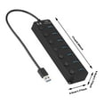 CHEEPUM USB Hub 3.0 High Speed 4/7 Port Hub Splitter With ON/OFF Power