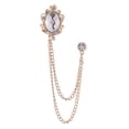 thumbnail image 2 of Riguas Fashion Faux Gem Shining Rhinestones Brooch Pin Chain Tassel Suit Coat Badge Dress Bag Shawl Pin Jewelry Accessories, 2 of 7