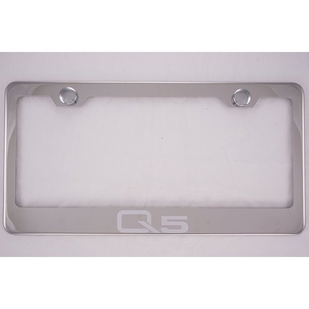 Audi Q5 Chrome License Plate Frame with Caps, By PCR