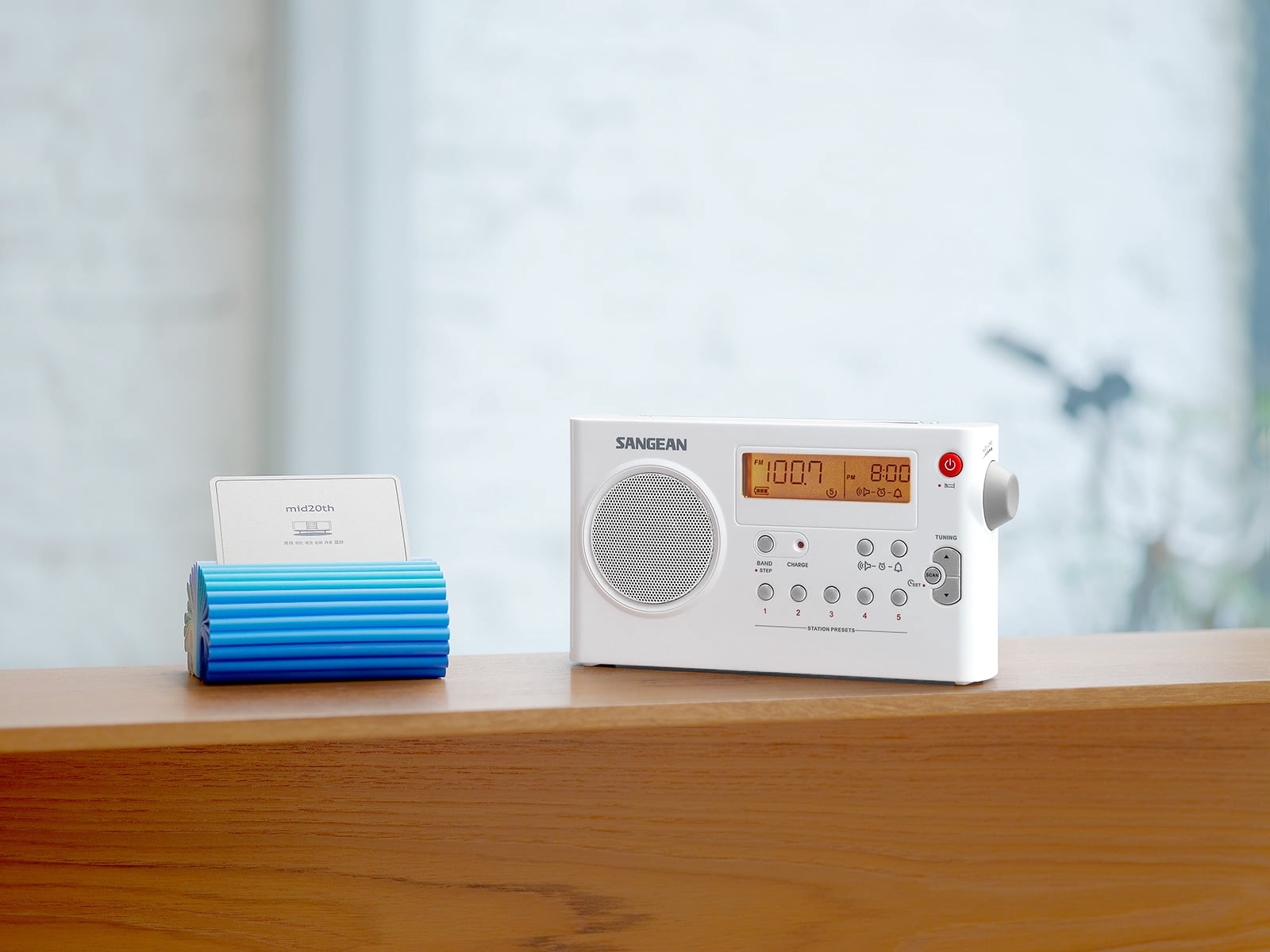 Sangean All in One Compact Portable Digital AM/FM Radio with Built-in Speaker, Earphone Jack, Alarm Clock Plus 6ft Aux Cable to Connect Any Ipod, Iphone or Mp3 Digital Audio Player