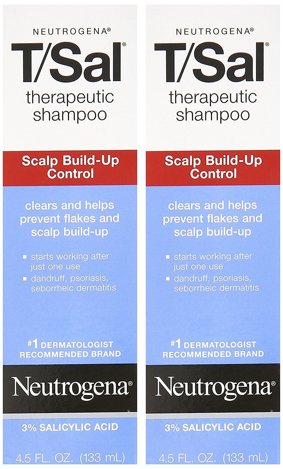 Neutrogena T/Sal Therapeutic Scalp Build-Up Control Shampoo 4,5 fl oz, 2 Pack