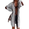 thumbnail image 1 of Cardigan Patchwork pour Femmes Manches Longues Poches Ouvertes Manteau Tricoté Ajusté, 1 of 6