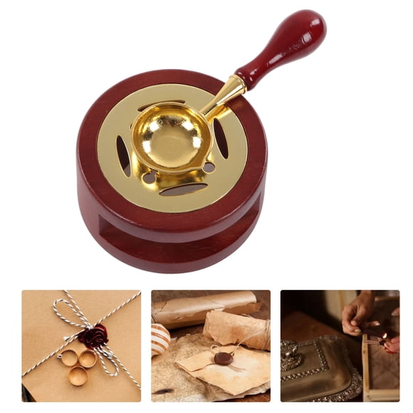 Wax Seal Kit, Brass Head Wooden Handle Letter Sealing Kit Wax Sealing Beads For Envelopes Parcels Manuscripts Cards