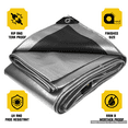 thumbnail image 7 of Core Tarps 10 Mil Heavy Duty Tarp Camping Tarpaulin Waterproof Cover, Silver and Black 30 x 70Ft, 7 of 7