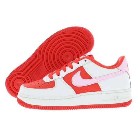 Nike Air Force 1 Leather GS Girls Shoes Size 5, Color: Summit White/Pink Foam