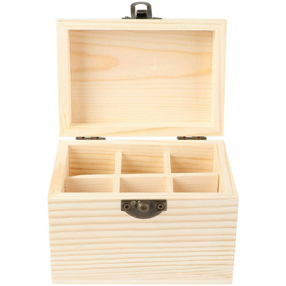 Essential Oil Box Storage Wooden Case Bottle Cabinet