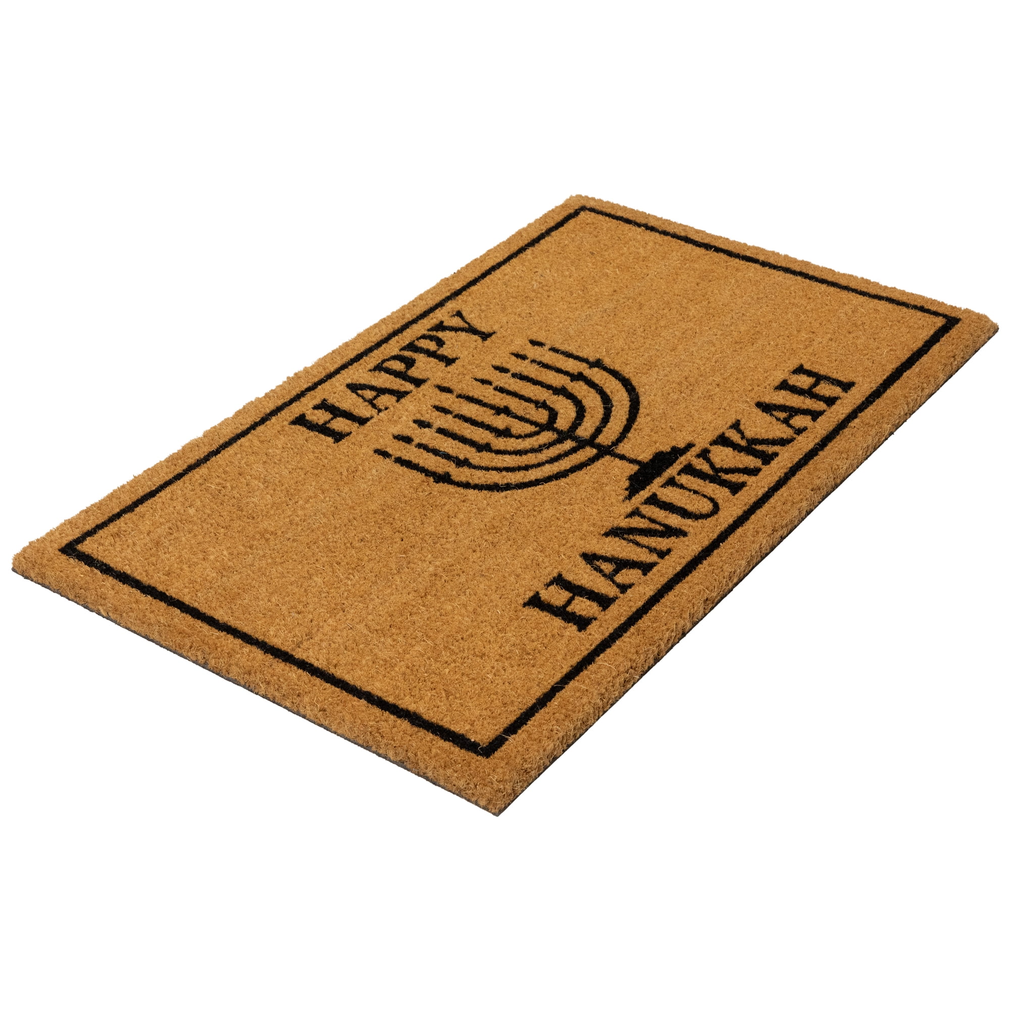 Natural Coir Happy Hanukkah Menorah Outdoor Doormat - 18" x 30"