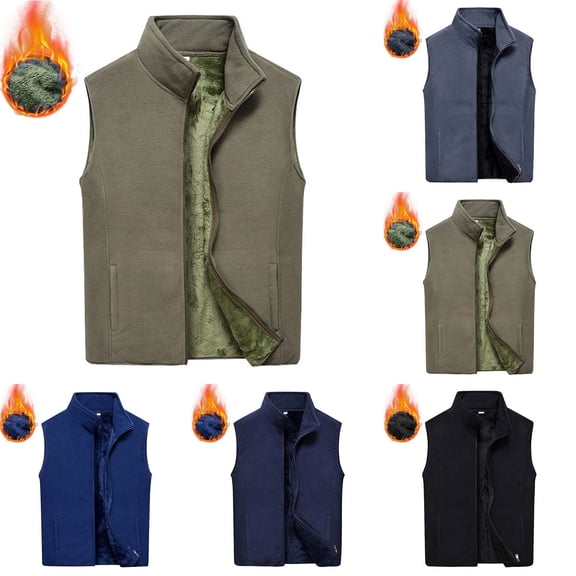 purcolt Men's Fleece Vest, Full-Zip Outerwear Vests Lightweight Sleeveless Warm Jacket with Pockets (Available in Big & Tall)