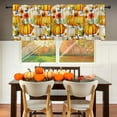 thumbnail image 4 of 54x18 Inches Fall Harvest Pumpkin Thanksgiving Window Treatment Valance Maple Leaf Sunflower Autumn Family Party Decor Kitchen Bathroom Living Room Decorations Polyester Rod Pocket, 4 of 6