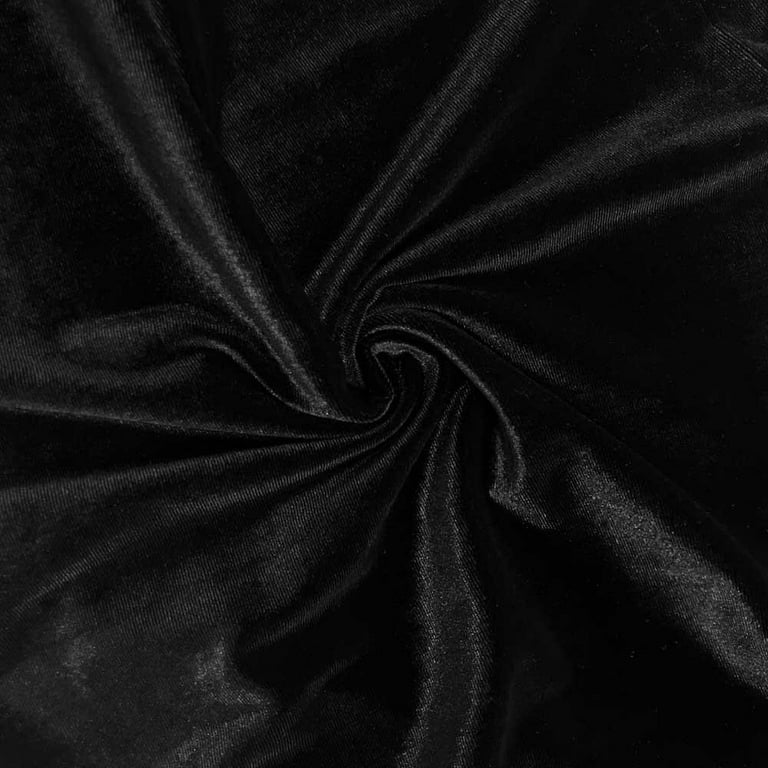 Stretch Velvet Fabric 60'' Wide by the Yard for Sewing Apparel Costumes  Craft (Black)