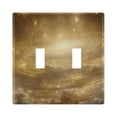 thumbnail image 2 of Haosy Light Switch Cover Plate 3 Gang Electrical Outlet Covers Golden Galaxy Decorate Wall Plate 4.56”x4.48”, 2 of 8