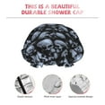 thumbnail image 5 of Disketp Gothic Skull Shower Caps,Reusable Shower Cap For Women, Double Layer Waterproof Hair Cap, Large Size For All Hair Lengths,For Girls Spa Home Salon Use, 5 of 9