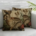 thumbnail image 3 of PRATYUS   Throw Pillow Covers Modern Vintage French Rabbit in The Garden Cushion Pillow Case Home Decor Pillowcase White, 3 of 5