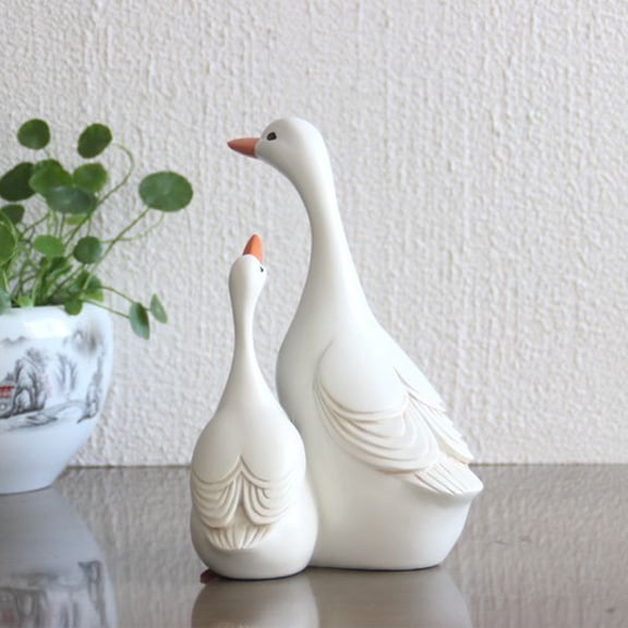 1 Set Simulated Duck Ornament Decor Cute Room Decor Dining Table Ducks Figurine Ornament Tiny Home Little Household Ornaments for Living Room Resin, White, 3.9in