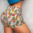 thumbnail image 4 of Vsdgher Hawaiian Pineapples And Hibiscus Flowers print Workout Shorts for Women Seamless Soft Smooth Gym Yoga Scrunch Active Exercise Fitness Shorts, 4 of 8