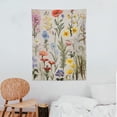 thumbnail image 3 of ONETECH  Wildflowers Vertical Tapestry Wall Hanging, Illustrative Reference Chart Tapestry With Word, Beige White Vintage Tarot Flag Straight Tapestry, 3 of 7