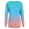 thumbnail image 2 of Tauxra Womens Casual Tops,Gradient Printed V-Neck T-Shirt for Women,Long Sleeve Raglan Sleeve Casual Loose Top,T-Shirts for Women,Womens Fashion Tops, 2 of 5