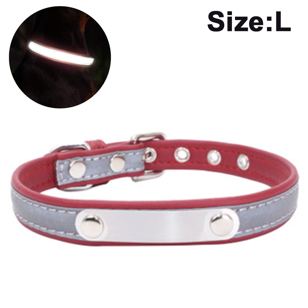 Dog Collar With Engraved Name Customizable Soft Leather Dog Collar With Individual Identification For Small Medium And Large Dogs Walmart Com Walmart Com