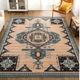 thumbnail image 3 of Mark&Day Outdoor Rugs, 5x7 Bruceville Global Indoor/Outdoor Peach Area Rug, Non Shedding Orange Ivory Grey Carpet for Patio, Porch, Deck, Bedroom, Living Room or Kitchen (5'3" x 7'), 3 of 8