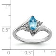 thumbnail image 6 of Auriga Fine Jewelry 925 Sterling Silver Diamond and Blue Topaz Engagement Ring Size 7 for Women, 6 of 6