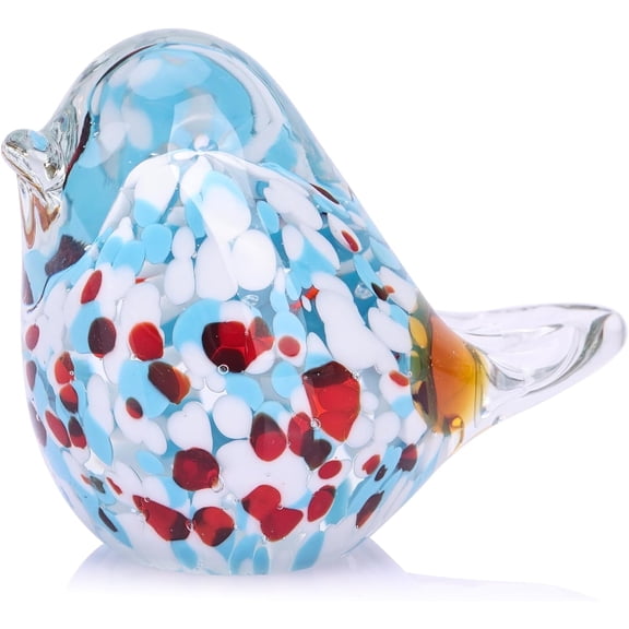 WYZCTTD 1PCS Blue Bird Glass Figurines Crystal Birds, Animal Figurines, Blown Glass Art Decor, Home Entryway Decor
