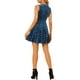 thumbnail image 3 of VESTIDO BRILLANTE INSPIRADO CHIC PARA MUJERES, VESTIDO DE VELVET SIN MANGAS MINI CON ESTILO ELEGANTE PARA FIESTAS Y OCASIONES ESPECIALES XL AZUL, 3 of 8