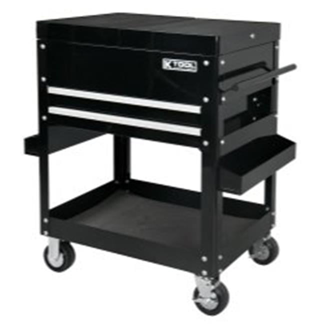 K Tool International KTI75131 30 in. Tool Cart with Sliding Top, Black