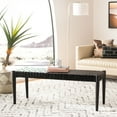 thumbnail image 2 of SAFAVIEH Amalia Coastal Black Faux Leather Entryway Bench (47.2 in. W x 15.7 in. D x 18.1 in. H), 2 of 10