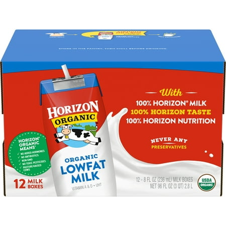 Horizon Organic Original 1% Lowfat Milk, 8 fl oz, 12