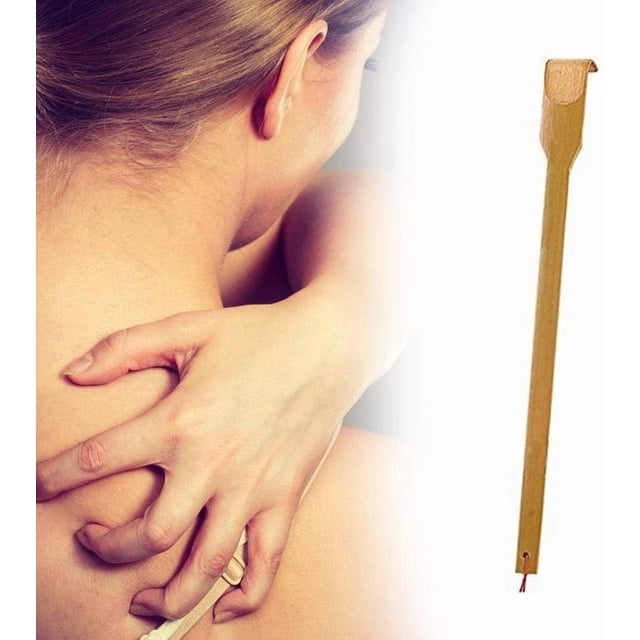 Rascadora de bambú Asa larga de madera de 16,5 pulgadas | Rascadoras natural resistente para adultos, hombres, mujeres | Alivia las zonas difíciles de alcanzar que pican, regalo ergonómico duradero