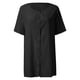 thumbnail image 4 of Vestido camisero de manga corta con cuello en V para mujer: elegante vestido holgado de color liso para todas las estaciones (S-XXXXXL), 4 of 5
