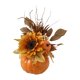 thumbnail image 1 of Calabaza artificial Con flores Macarena centro de mesa de otoño Naranja, 1 of 8