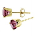 thumbnail image 2 of 5 mm Natural Round Rhodolite Garnet Stud Earrings Set in 14k Yellow Gold, 2 of 4