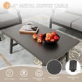thumbnail image 6 of Gotland 6-Seater Patio Furniture Set with 43in Gas Fire Pit Table - Modern Outdoor Metal Sectional Sofa with 55,000 BTU Propane Fire Pit, Grey Cushions, 6 of 8