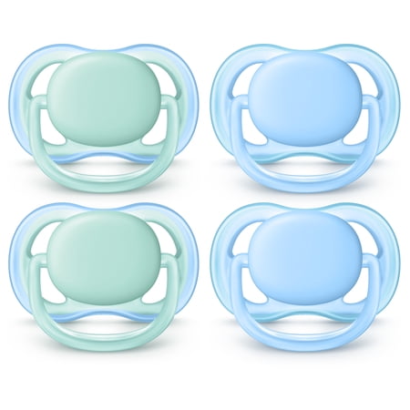 Philips Avent Ultra Air Pacifier, 0-6 Months, Blue/Green, 4 Pack, SCF244/40