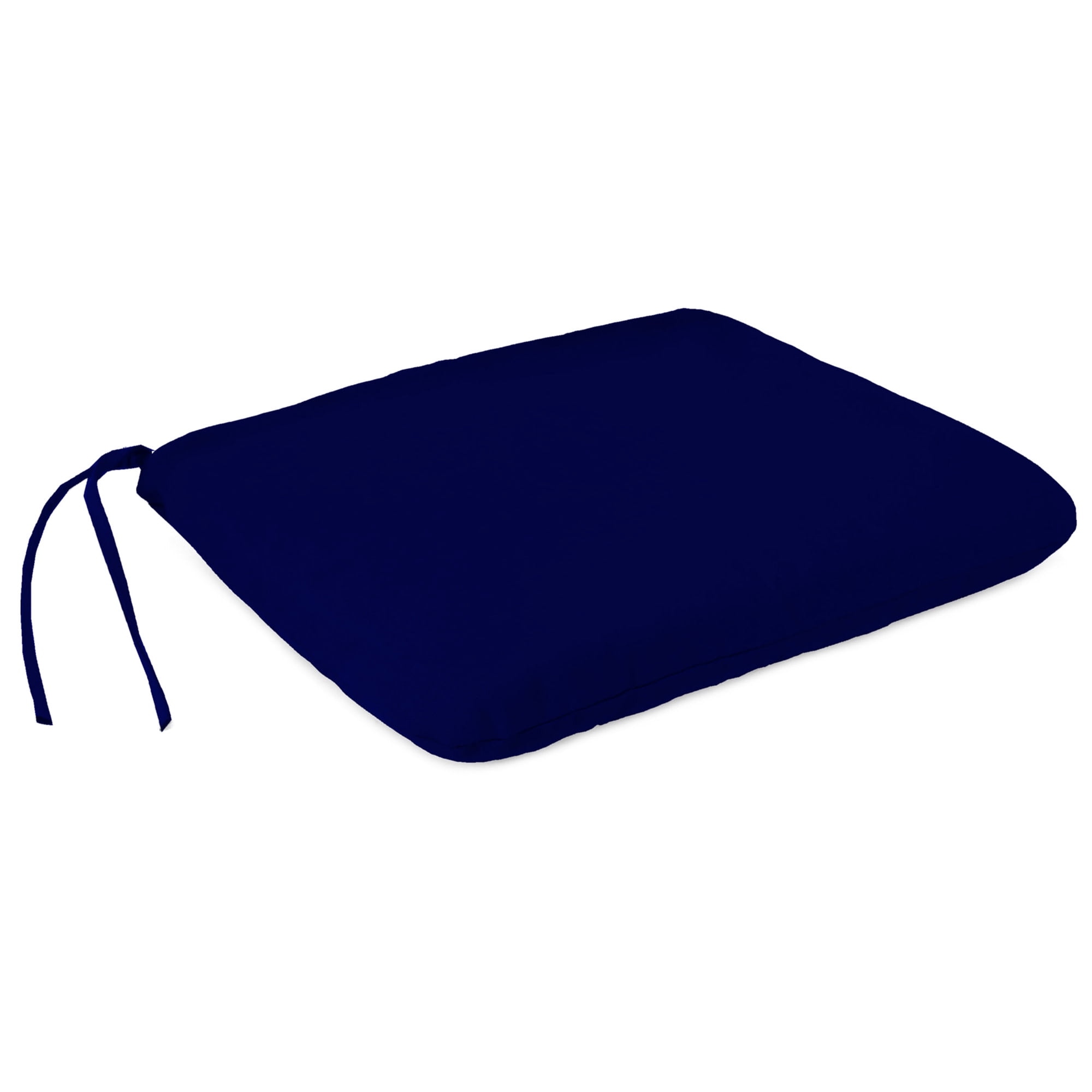 Jordan Manufacturing 20.25" x 20.75" Midnight Navy Solid Square Outdoor Chair Pad Seat Cushion with Ties
