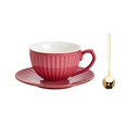 thumbnail image 1 of Taza de café Vintage, juego de tazas de flores de cerámica for el hogar, juego de tazas de té de la tarde for lavar a mano con leche, 1 of 7
