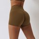 thumbnail image 4 of Gibobby Short Deportivo Pantalones deportivos de cintura alta para mujer, pantalón liso, a la moda(Marrón, L), 4 of 5