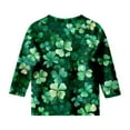thumbnail image 5 of Toddler Girls St Patricks Day Shirt 3/4 Sleeve Fashion Print Shirts Casual Loose Pullover Tees Soft and Comfortable Tee Blouse Summer Clothing Light Green 6-7 Years, 5 of 5