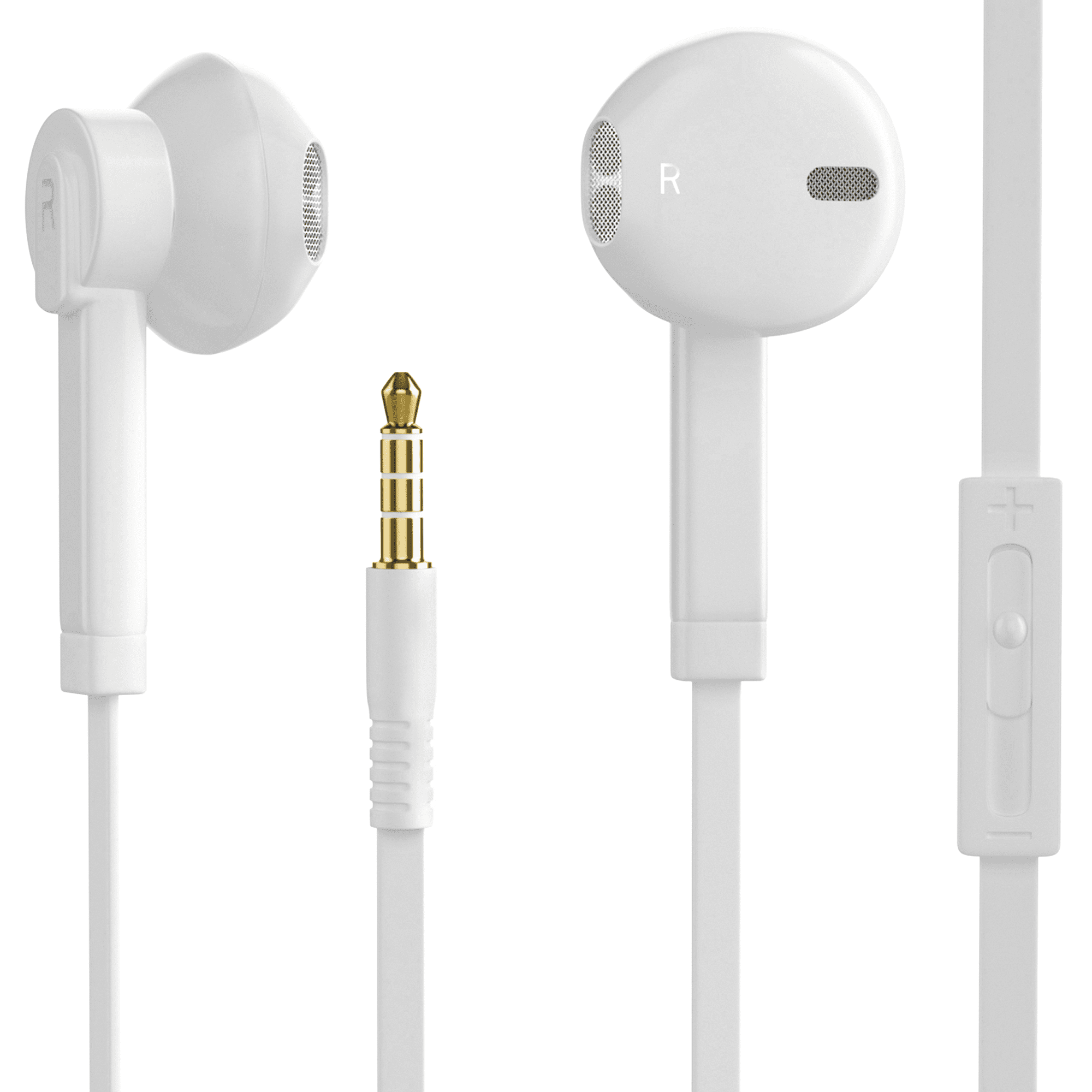 [1 Pack] Earphones with Microphone Premium Earbuds Stereo Headphones and Noise Isolating Headset for Apple iPhone iPod iPad Samsung Galaxy LG HTC (White)