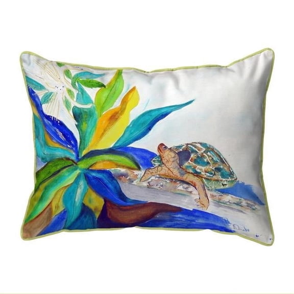 Betsy Drake SN1071 11 x 14 in. Turtle & Lily Small Corded Indoor & Outdoor Pillow