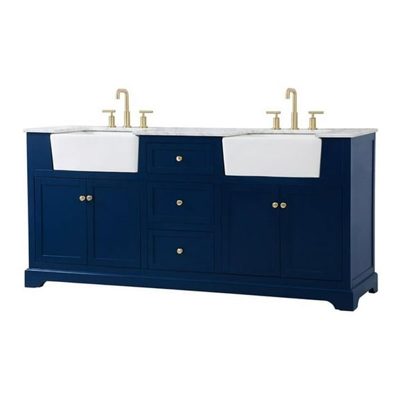 Elegant Kitchen and Bath 72 inch double bathroom vanity in blue